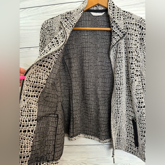 ERIN LONDON Lightweight Zip Up Jacket Cardigan Semi Snakeskin Pattern - Size XL - Picture 3 of 12